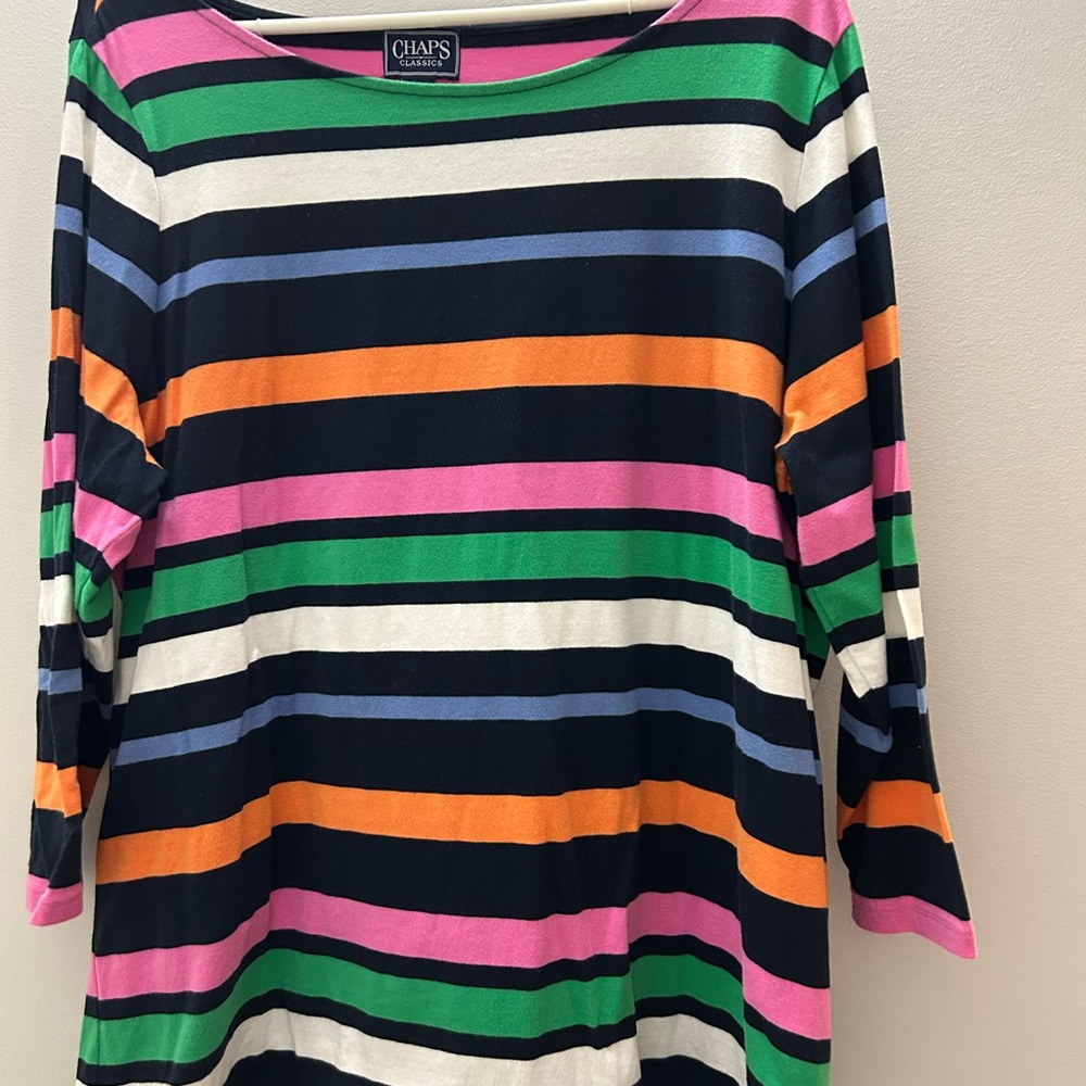 Chaps Colorful Striped Top